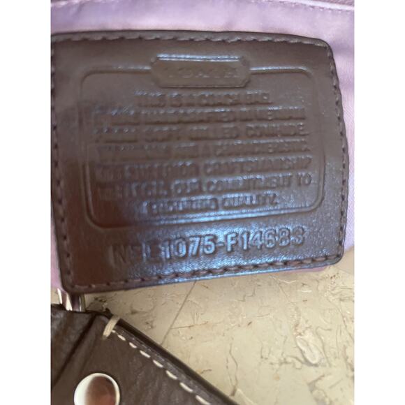 Vintage Coach brown Hamilton pebble leather shoulder bag tote Serial F14683 - Picture 9 of 10